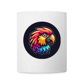 Parrot Macaw Head Colorful Cartoon Comic - Mug - white - Front