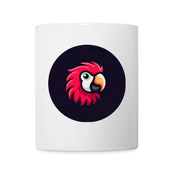 Perroquet mignon dans le style comique en rouge - Mug blanc - blanc - Devant