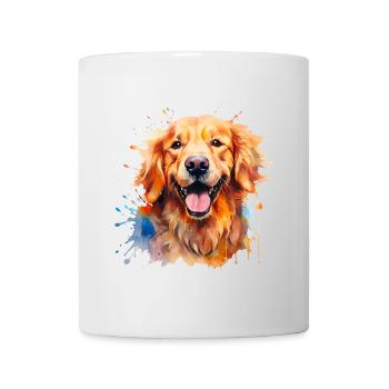 Aquarell Golden Retriever - Tasse - Weiß - Vorne