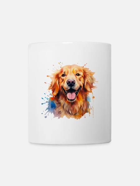Watercolor Golden Retriever - Mug - white