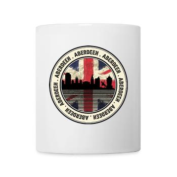 Union Jack Skyline Aberdeen Emblem - Tasse - Weiß - Vorne