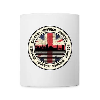 Norwich Union Jack Skyline-Abzeichen - Tasse - Weiß - Vorne