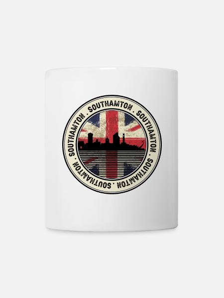 Southampton Skyline Union Jack Siegel - Tasse - Weiß