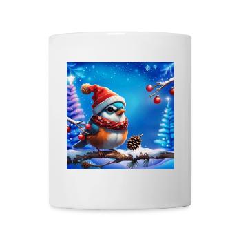 Oiseau de Noël doux, petit et sympathique - Mug blanc - blanc - Devant