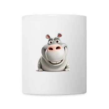 Cute Hippo Funny Grinning Animal Shirt - Mug - white - Front