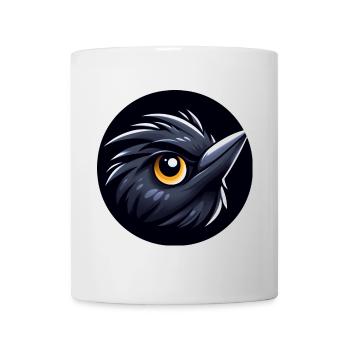 Oiseau merle comique - Mug blanc - blanc - Devant