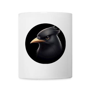 Black raven in animation style - Mug - white - Front