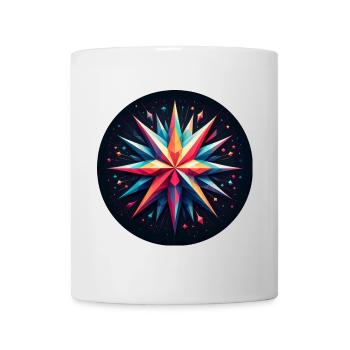 Polygon Stern bunt - Tasse - Weiß - Vorne