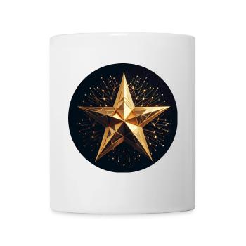Goldener funkelnder Stern - Tasse - Weiß - Vorne