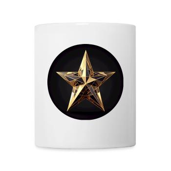 Goldener Stern in Polygon Design - Tasse - Weiß - Vorne