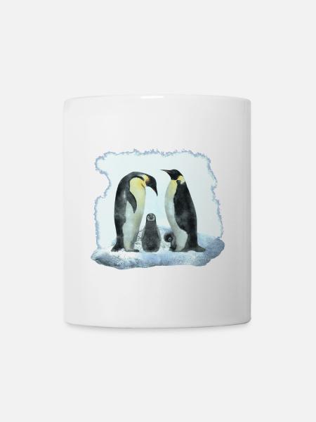 pinguinfamilie, süße vögel - Tasse - Weiß