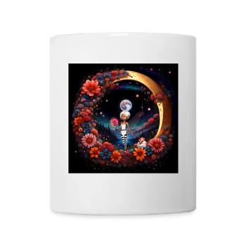 Niedliche Fee im Mondlicht. - Tasse - Weiß - Vorne