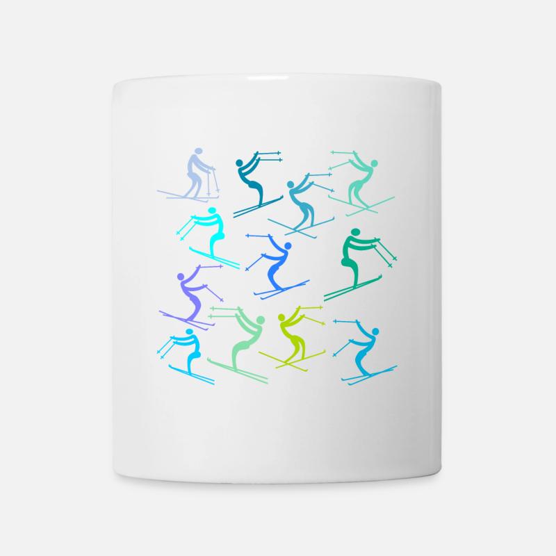 DÉBUTANTS SKI PISTES DE SKI - Mug blanc - blanc