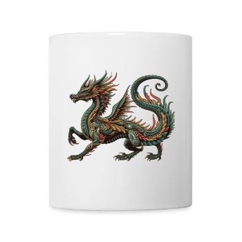 Farbdrache Ornament Tribal Stil - Tasse - Weiß - Vorne