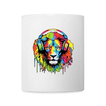 Lion with headphones Lion Head Lions - Mug - white - Front