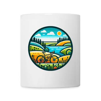 Aventure à vélo en pleine nature - Gravel Bike - Mug blanc - blanc - Devant