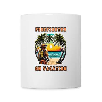 Pompier en vacances - Mug blanc - blanc - Devant