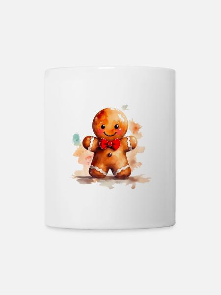 Watercolor Gingerbread Man - Mug - white