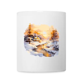 Aquarell Winterlandschaft - Tasse - Weiß - Vorne