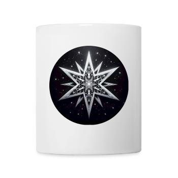 Star White Gray Folding Art - Mug - white - Front
