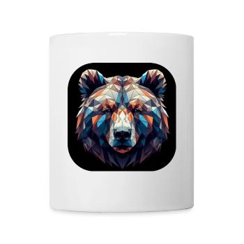 Bear Head Polygon Multicolored - Mug - white - Front