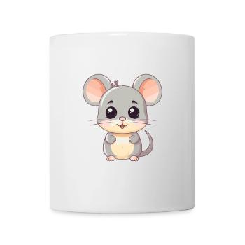 Souris mignonne Dessin animé Kawaii Animal d’animé aquarelle - Mug blanc - blanc - Devant