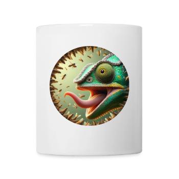 Caméléon avec des abeilles et une longue langue - Mug blanc - blanc - Devant
