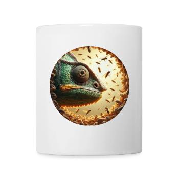 Chameleon mit Bienen Animation - Tasse - Weiß - Vorne