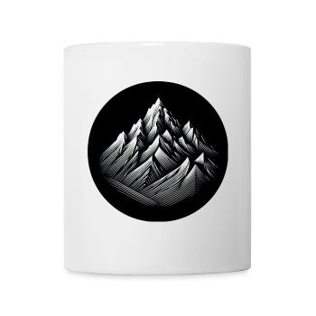 Mountains, landscape, black, white, photorealistic - Mug - white - Front