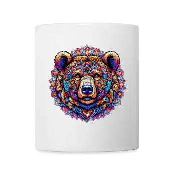 Ours décoré de Mandalas - Mug blanc - blanc - Devant