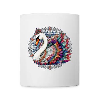 Schwan mit Mandalas verziert - Tasse - Weiß - Vorne