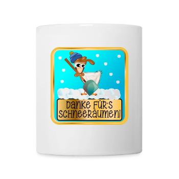 DANKESCHÖN WINTERDIENST - SCHNEERÄUMEN HUHN - Tasse - Weiß - Vorne