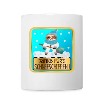 DANKESCHÖN GESCHENKE - SCHNEE SCHIPPEN FAULTIERE - Tasse - Weiß - Vorne