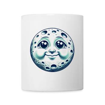 Lustiger Mond mit Gesicht - Tasse - Weiß - Vorne