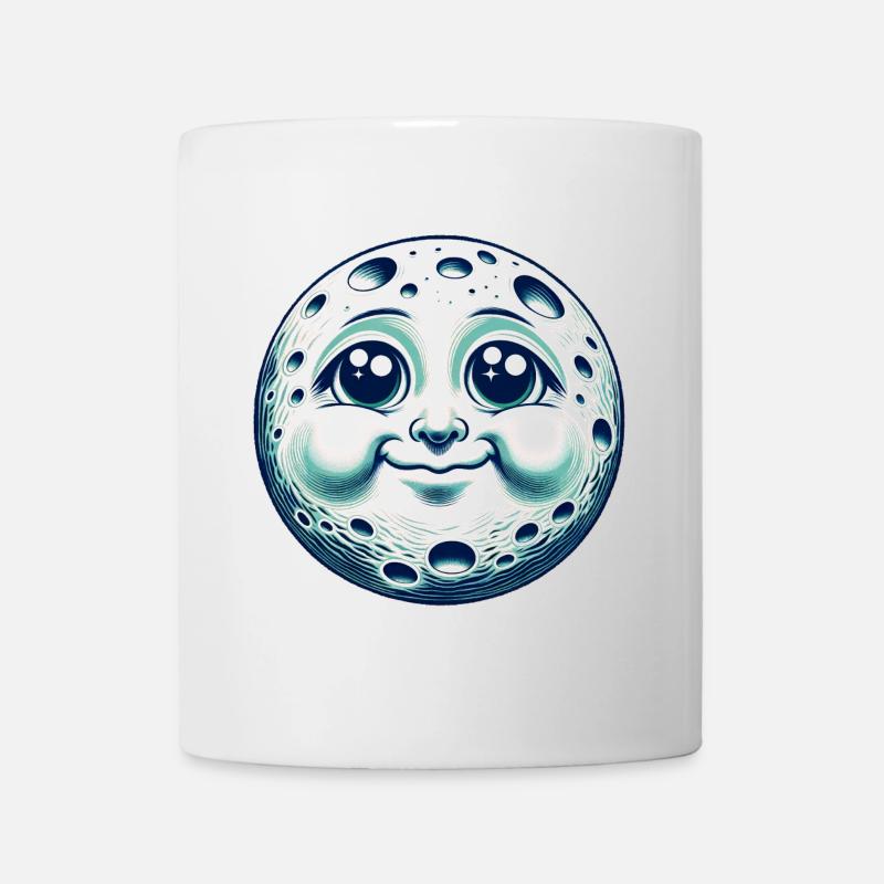 Funny Moon with Face - Mug - white