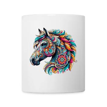 Pferd mit Mandalas verziert - Tasse - Weiß - Vorne
