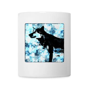 Wolf Silhouette Watercolors - Mug - white - Front