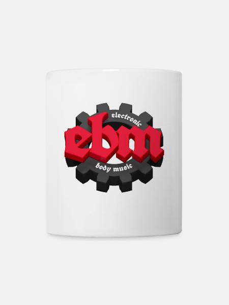 EBM Electronic Body Music mit Zahnrad rot - Tasse - Weiß