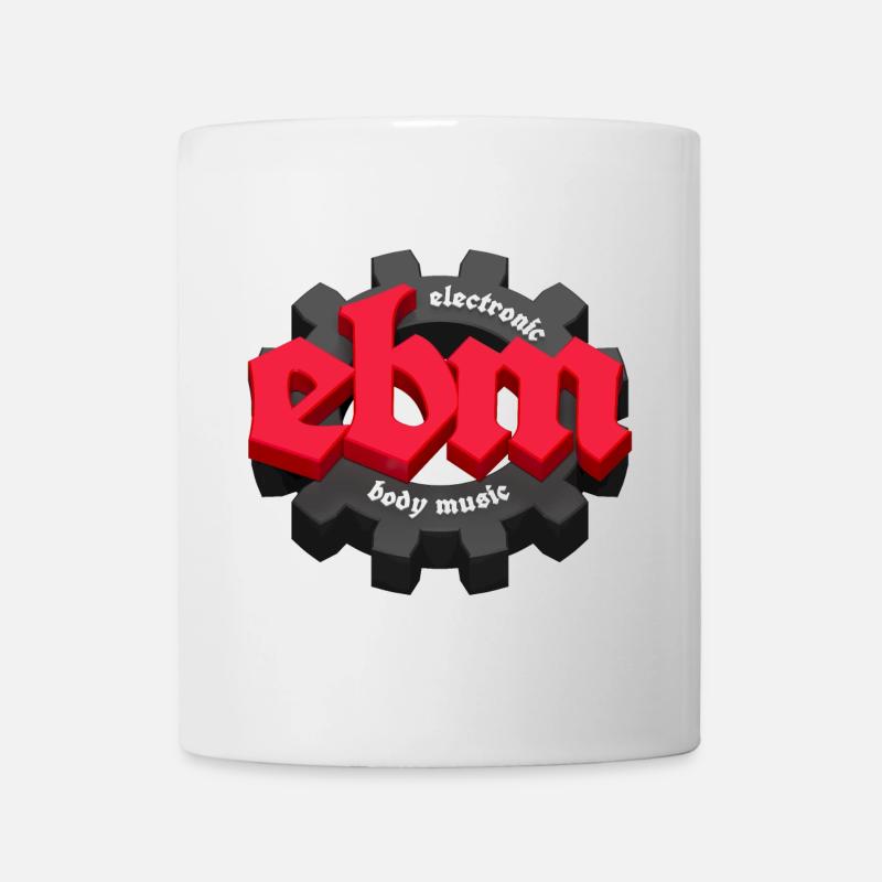 EBM Electronic Body Music mit Zahnrad rot - Tasse - Weiß