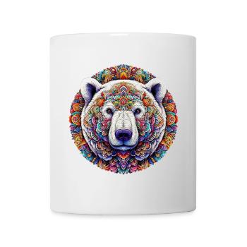 Weißer Eisbär mit Mandalas verziert - Tasse - Weiß - Vorne
