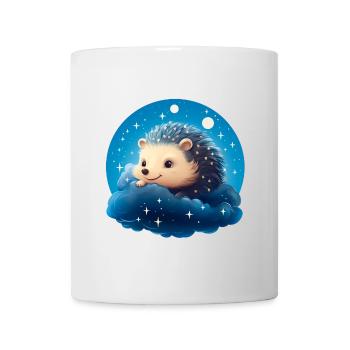 Cute hedgehog at night - Mug - white - Front