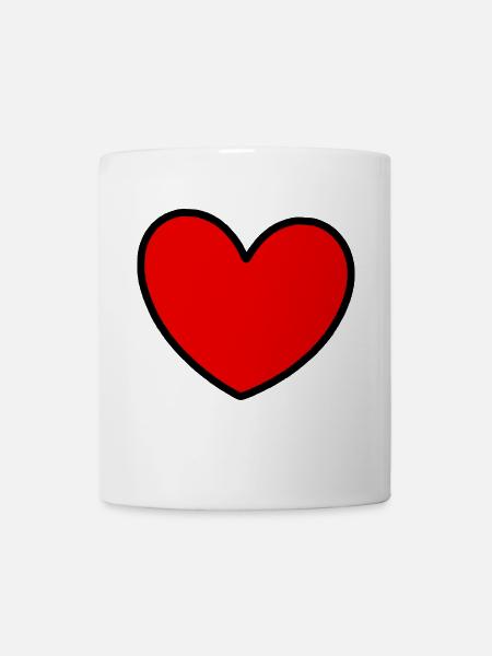 Valentinstag Rotes Herz, Valentinstag - Tasse - Weiß