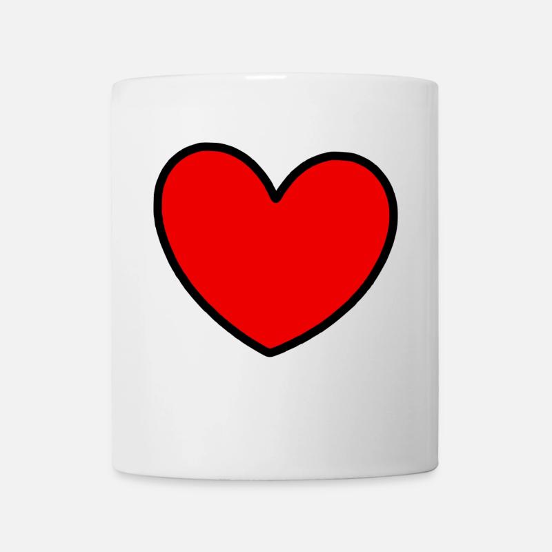 Valentinstag Rotes Herz, Valentinstag - Tasse - Weiß