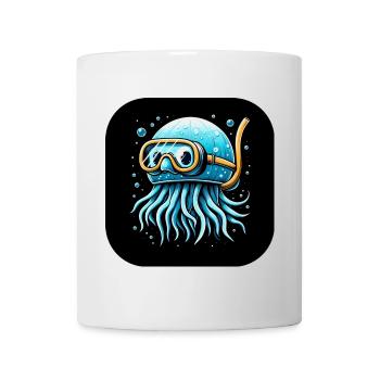 Pieuvre avec des lunettes de plongée Bande dessinée - Mug blanc - blanc - Devant