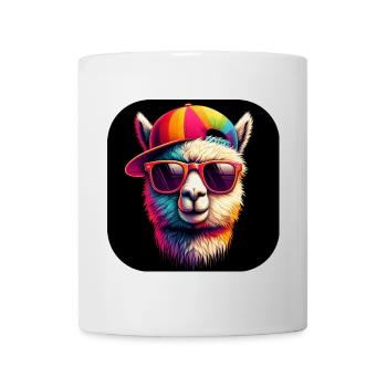 Alpaga avec chapeau et lunettes de soleil - Mug blanc - blanc - Devant