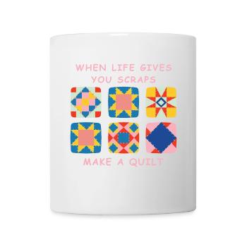 Quand la vie vous donne des restes, faites une courtepointe - Mug blanc - blanc - Devant