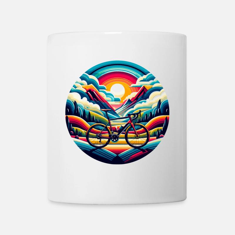 Rennrad, Schotterlandschaft - Tasse - Weiß