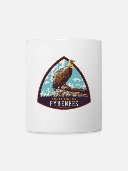 Écusson Vautour, Parc Pyrénées : Nature Protégée - Mug blanc - blanc