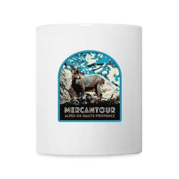 Mercantour-Gamsabzeichen: Alpine Fauna - Tasse - Weiß - Vorne