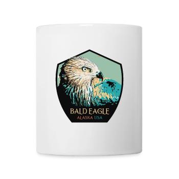 Portrait d’aigle à tête blanche d’Alaska - Mug blanc - blanc - Devant